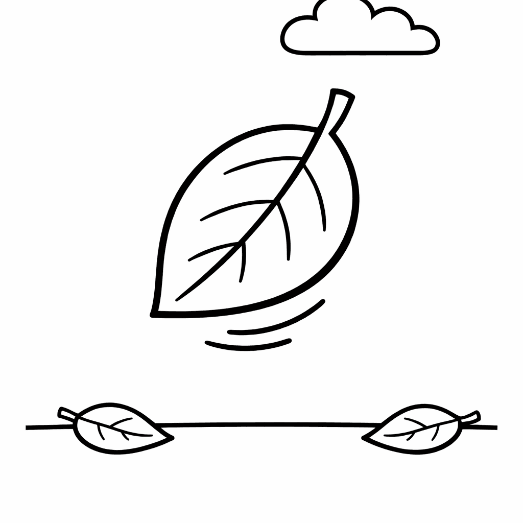 Free printable coloring page: Leaf Falling, for ages 3-6