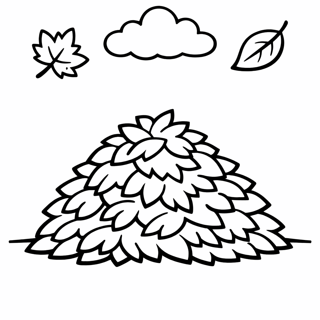 Free printable coloring page: Leaf And Acorn, for ages 3-6
