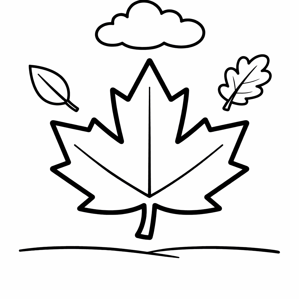 Free printable coloring page: Leaf Pile, for ages 3-6