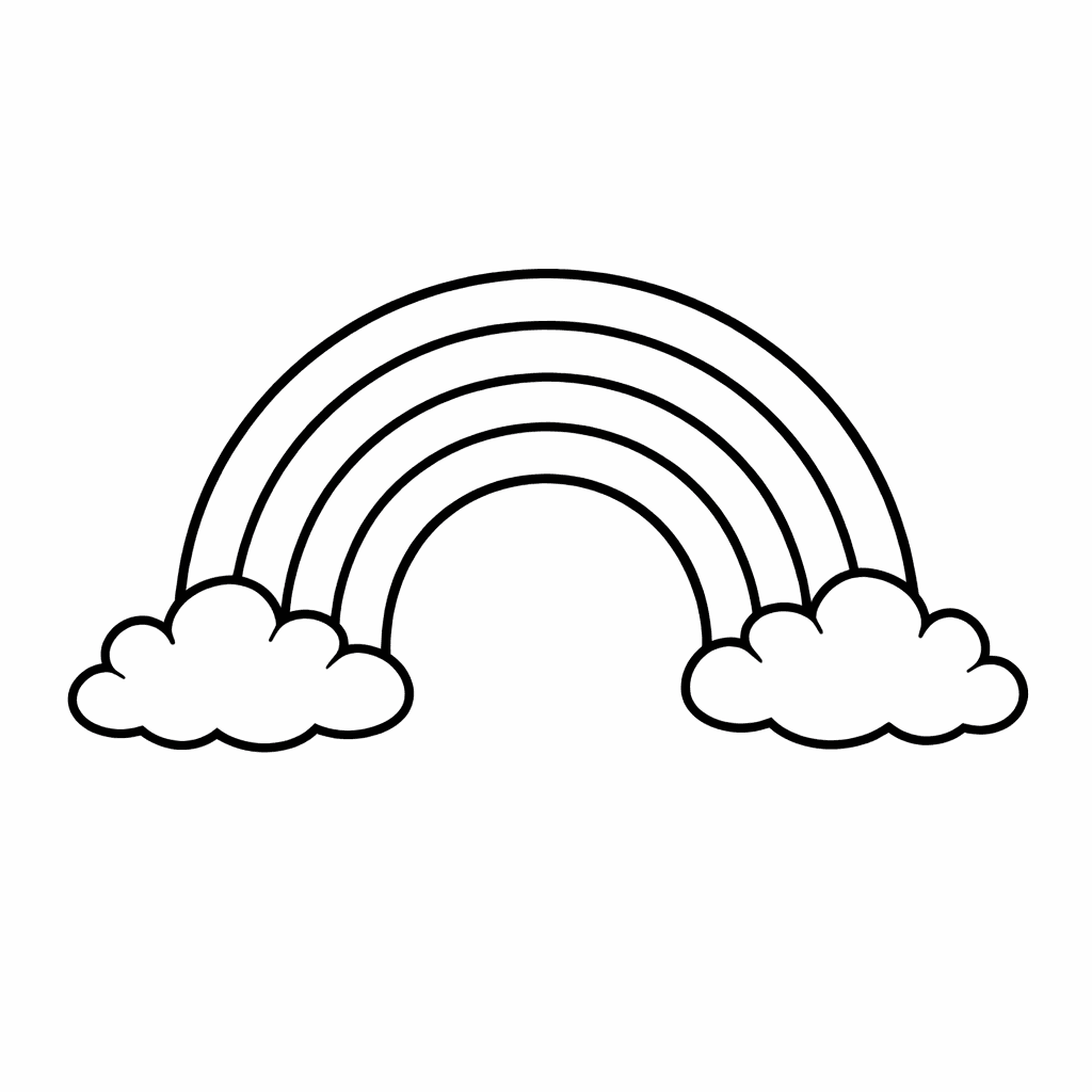 Free printable coloring page: Rainbow Simple, for ages 3-6