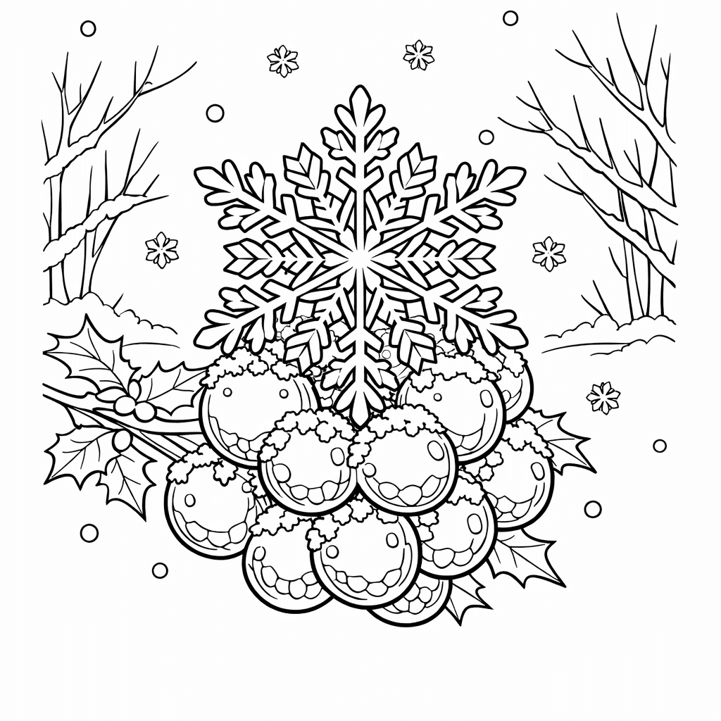 Free printable coloring page: Snowflake Simple, for ages 7-12