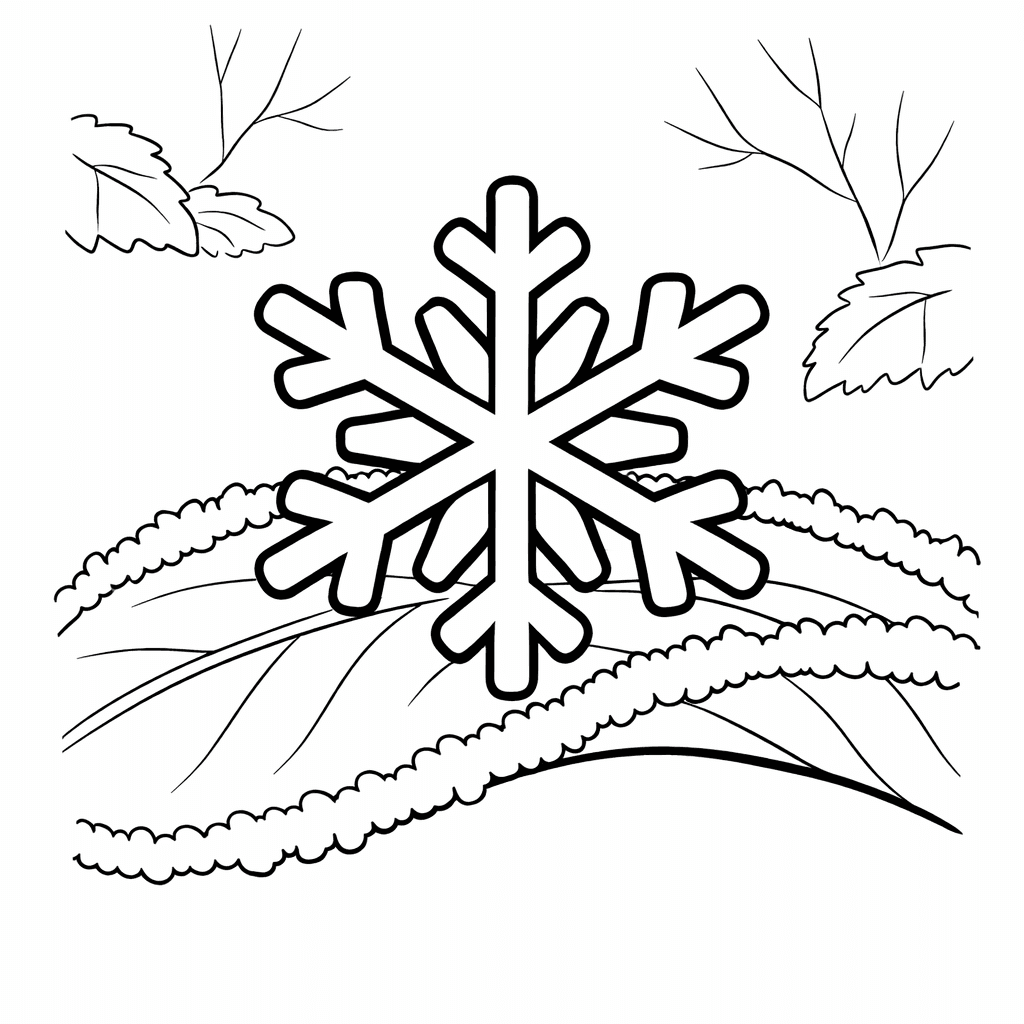 Free printable coloring page: Snowflake Detailed, for ages 3-6