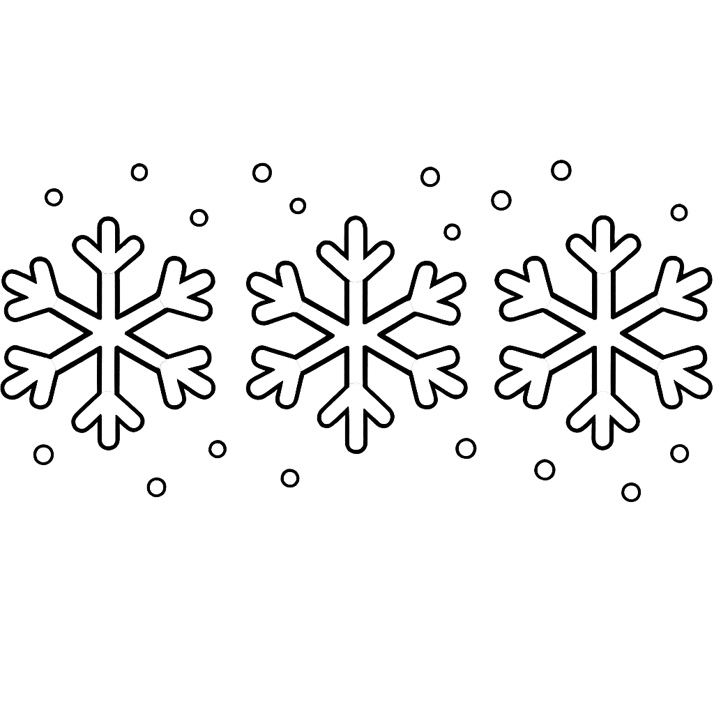 Free printable coloring page: Snowflake And Snow, for ages 3-6