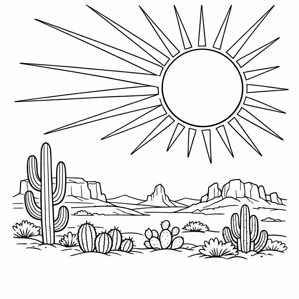 Free printable coloring page: Sun Face, for ages 7-12