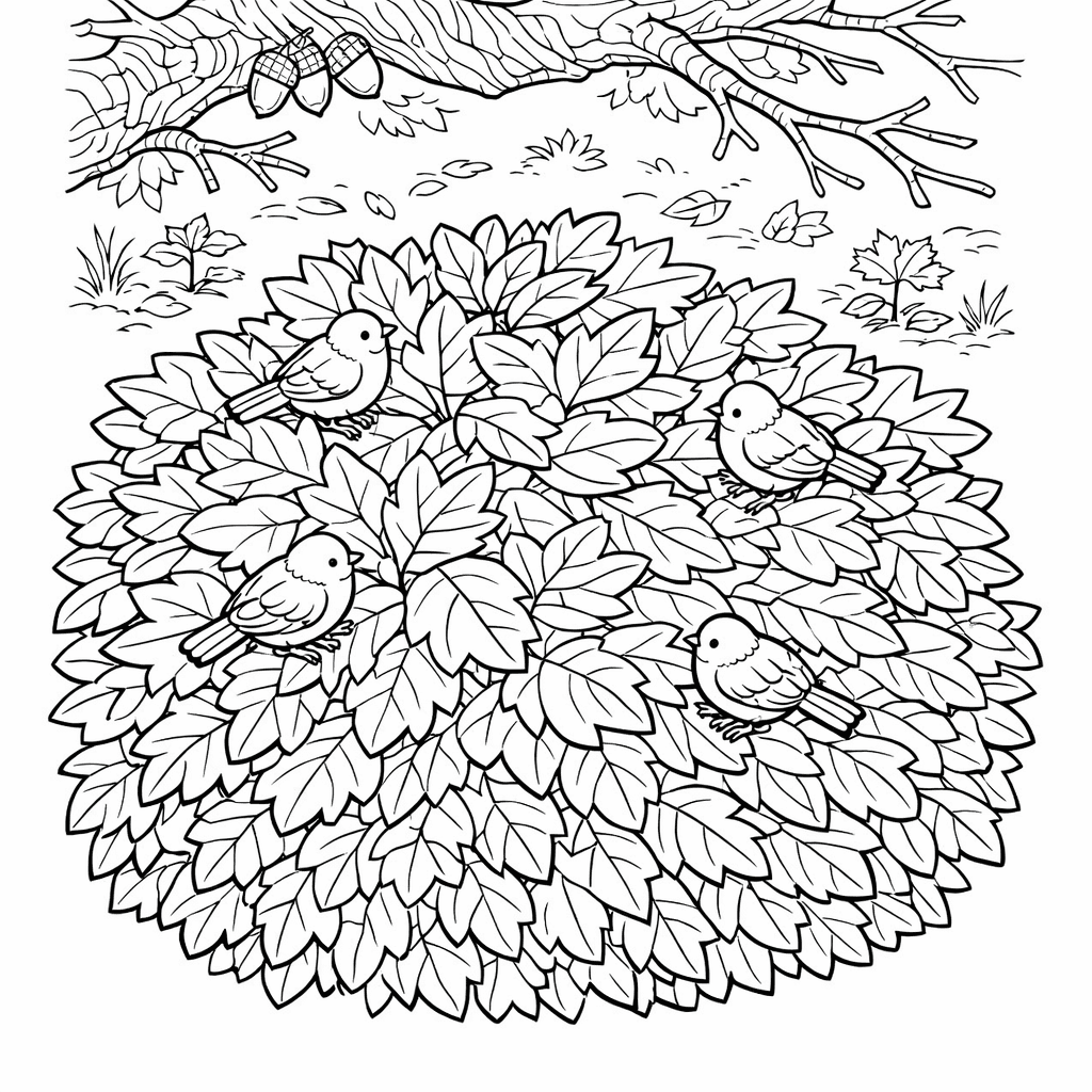 Free printable coloring page: Tree Autumn Colors, for ages 7-12
