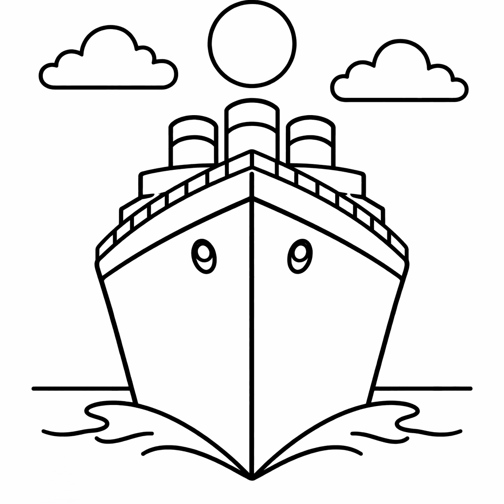Free printable coloring page: Wild Animals Looking Curiously At Titanic From The…, for ages 3-6