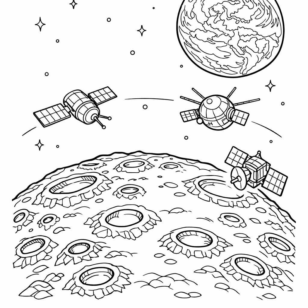 Free printable coloring page: A Group Of Playful Aliens Dances In A…, for ages 7-12