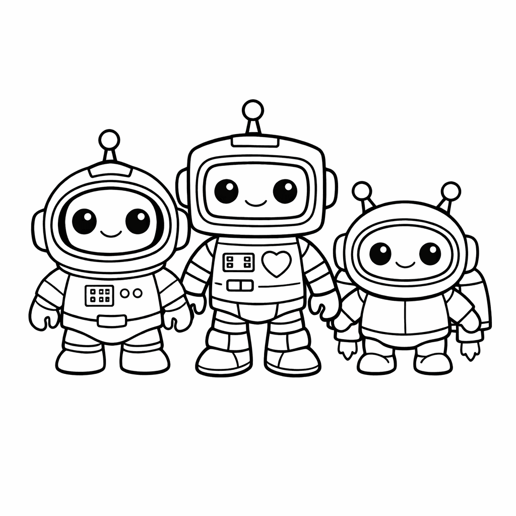 Free printable coloring page: Robot Astronaut, for ages 3-6