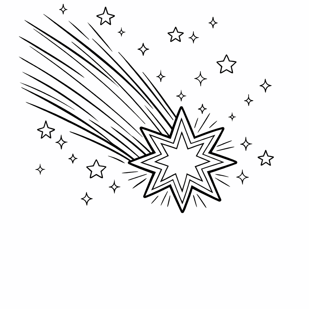 Free printable coloring page: A Child In Pajamas Gazes Up From Their…, for ages 7-12