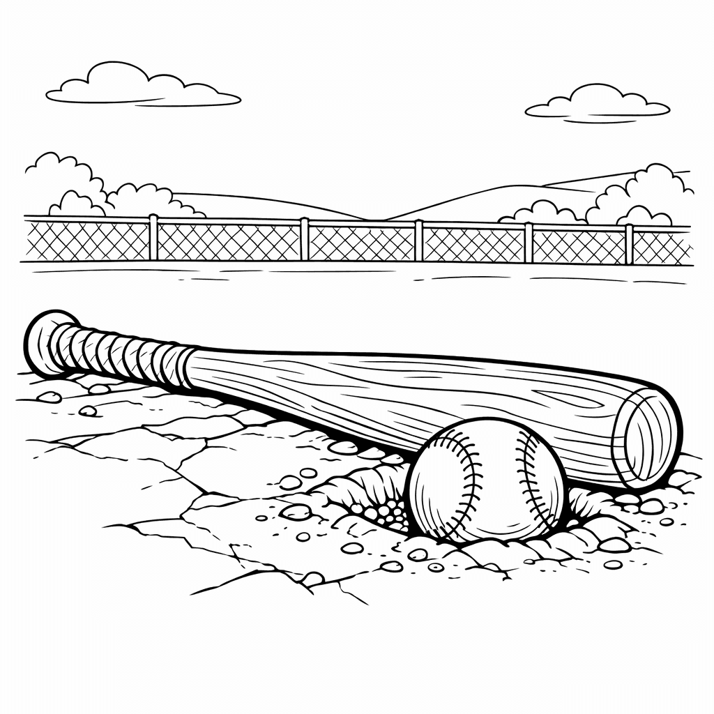 Free printable coloring page: Baseball Player, for ages 7-12