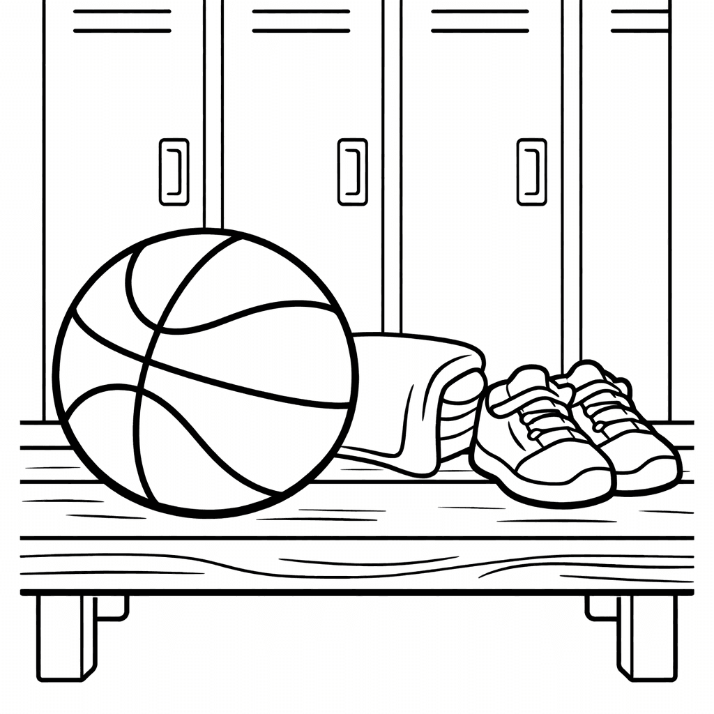 Free printable coloring page: Basketball Player, for ages 3-6