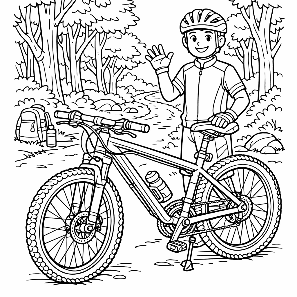 Free printable coloring page: Bicycle Wheels, for ages 7-12