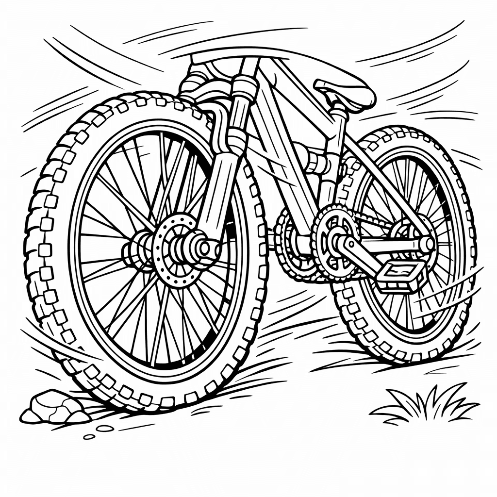Free printable coloring page: Bicycle And Helmet, for ages 7-12