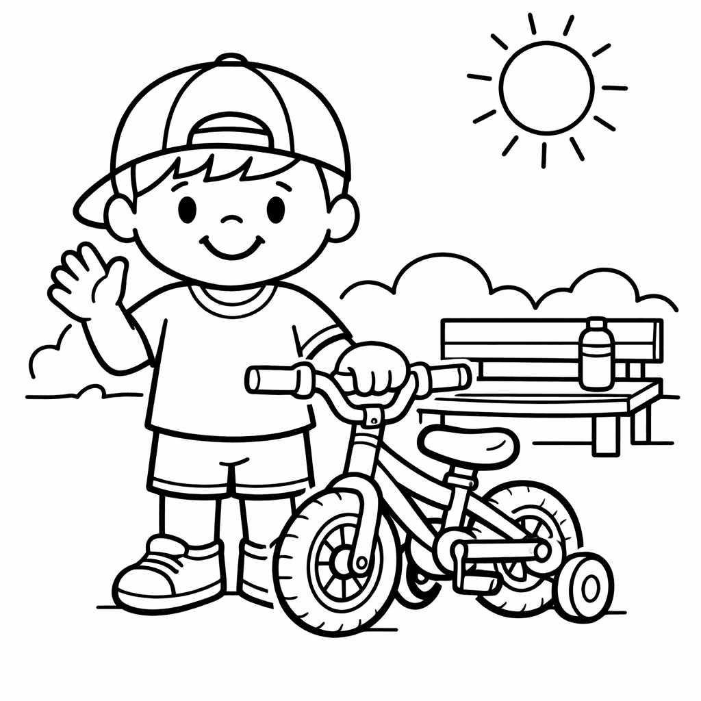 Free printable coloring page: Bicycle Racing, for ages 3-6