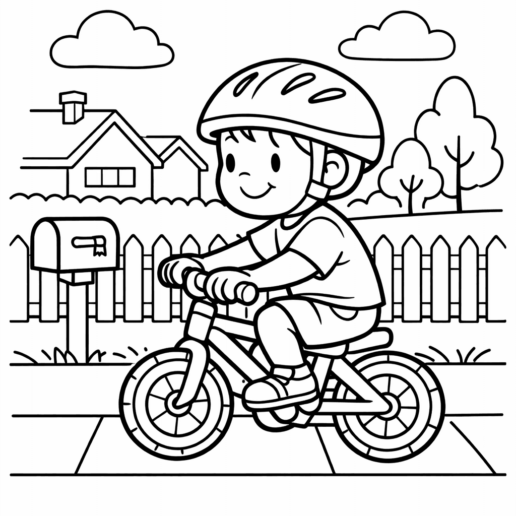 Free printable coloring page: Bicycle Side View, for ages 3-6