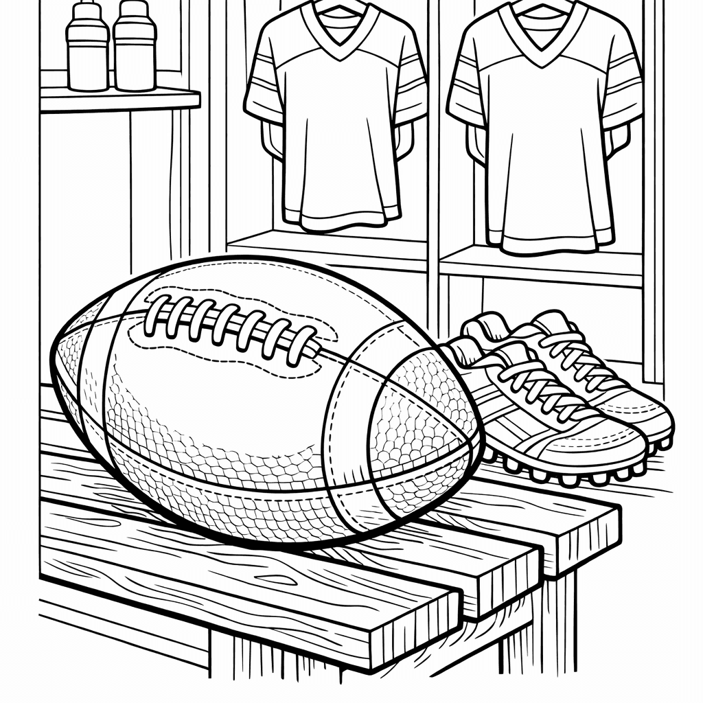 Free printable coloring page: Football Throw, for ages 7-12