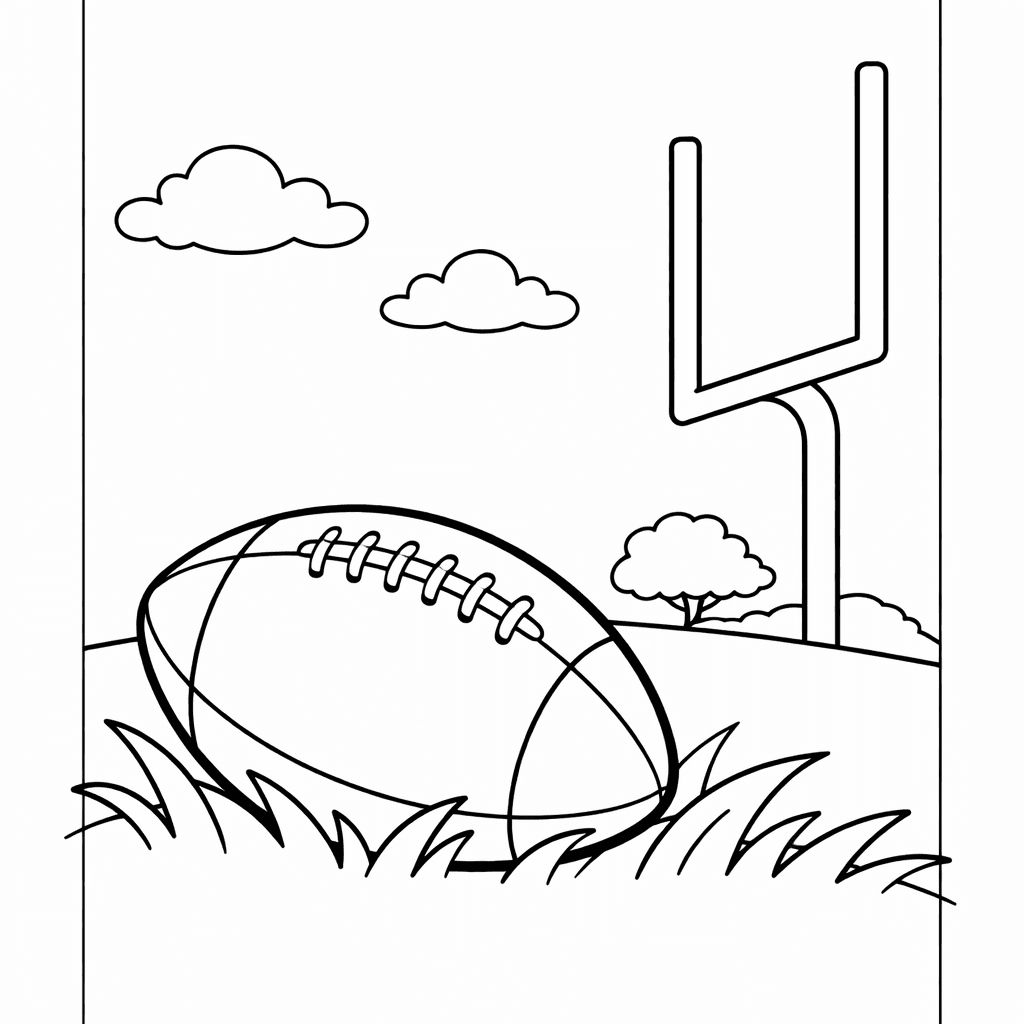Free printable coloring page: Football Field, for ages 3-6