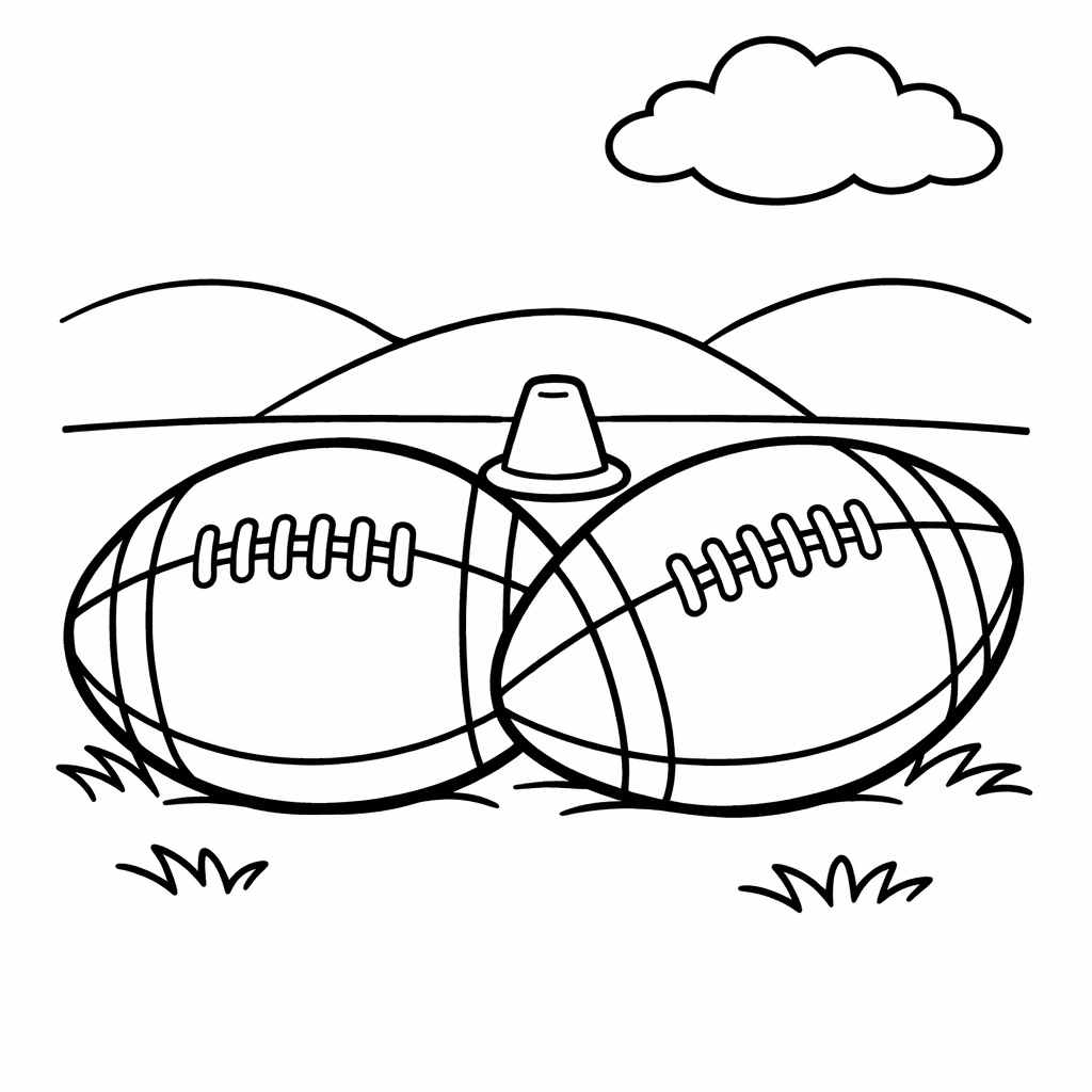 Free printable coloring page: Football Player, for ages 3-6