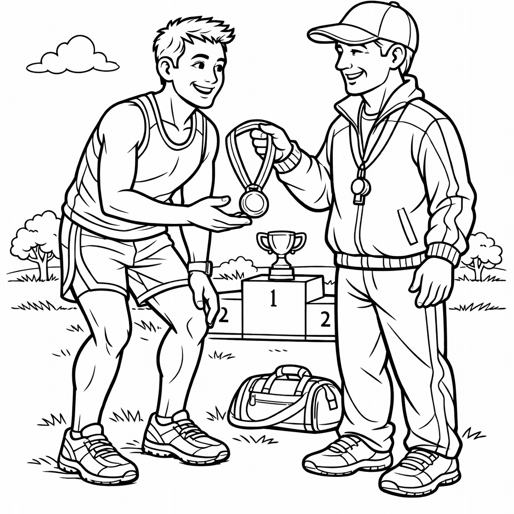 Free printable coloring page: Runner Starting, for ages 7-12