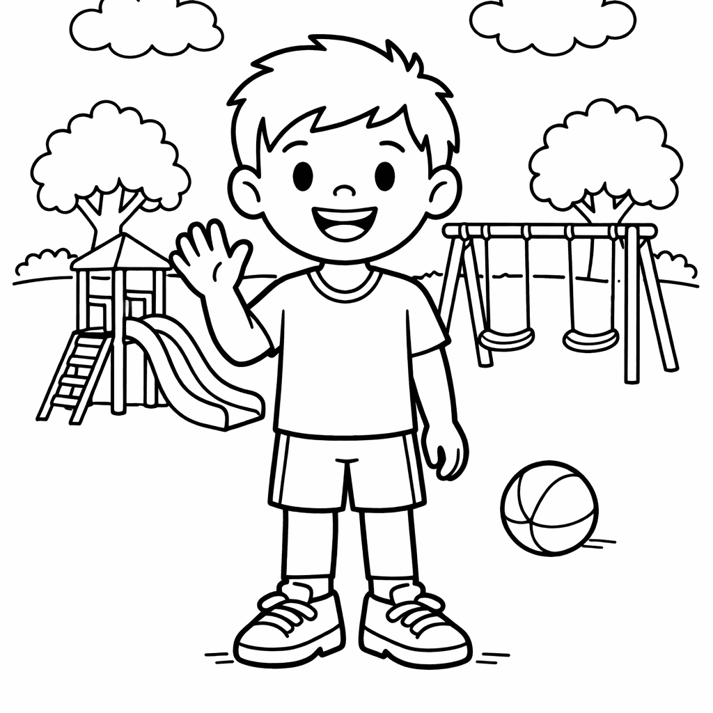 Free printable coloring page: Runner And Finish Line, for ages 3-6