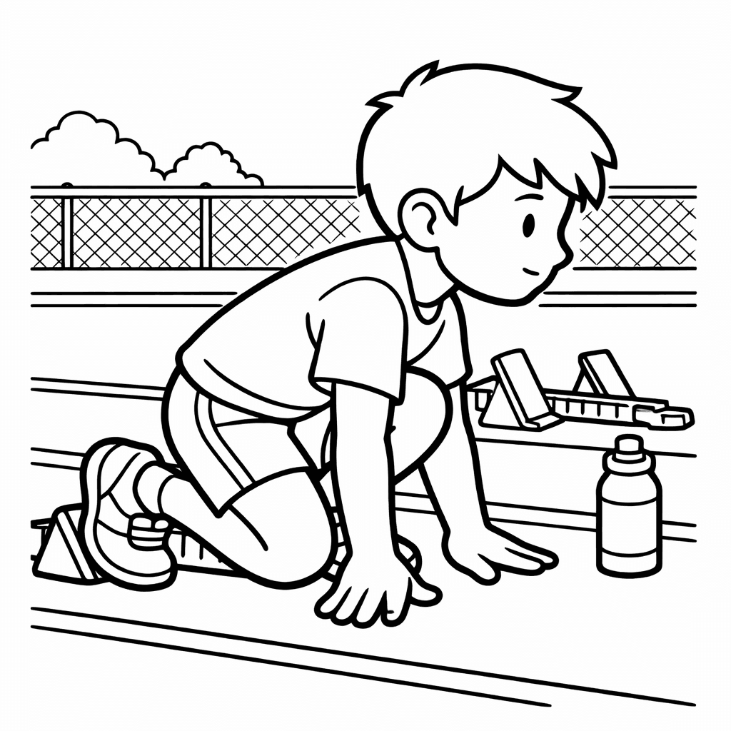Free printable coloring page: Object Only: Two Or Three Runnings Side By Side, Simple And Adorable, No Background, for ages 3-6