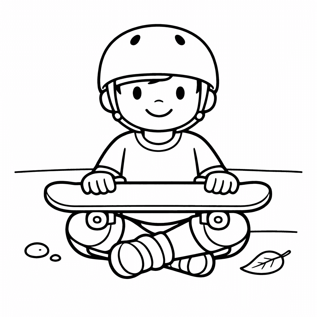 Free printable coloring page: Object Only: Two Or Three Skateboards Side By…, for ages 3-6
