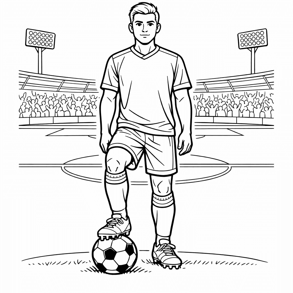 Free printable coloring page: Soccer Field, for ages 7-12