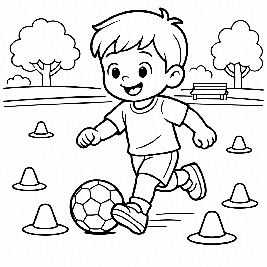 Free printable coloring page: Object Only: Two Or Three Soccers Side By Side, Simple And Adorable, No Background, for ages 3-6