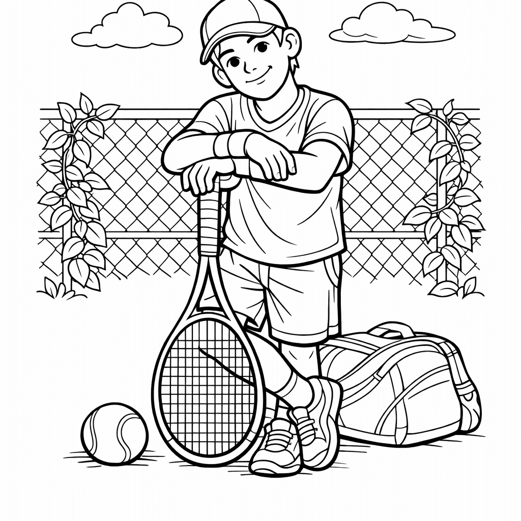 Free printable coloring page: Object Only: Two Or Three Tenniss Side By Side, Simple And Adorable, No Background, for ages 7-12