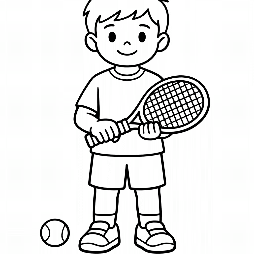 Free printable coloring page: Tennis Net, for ages 3-6