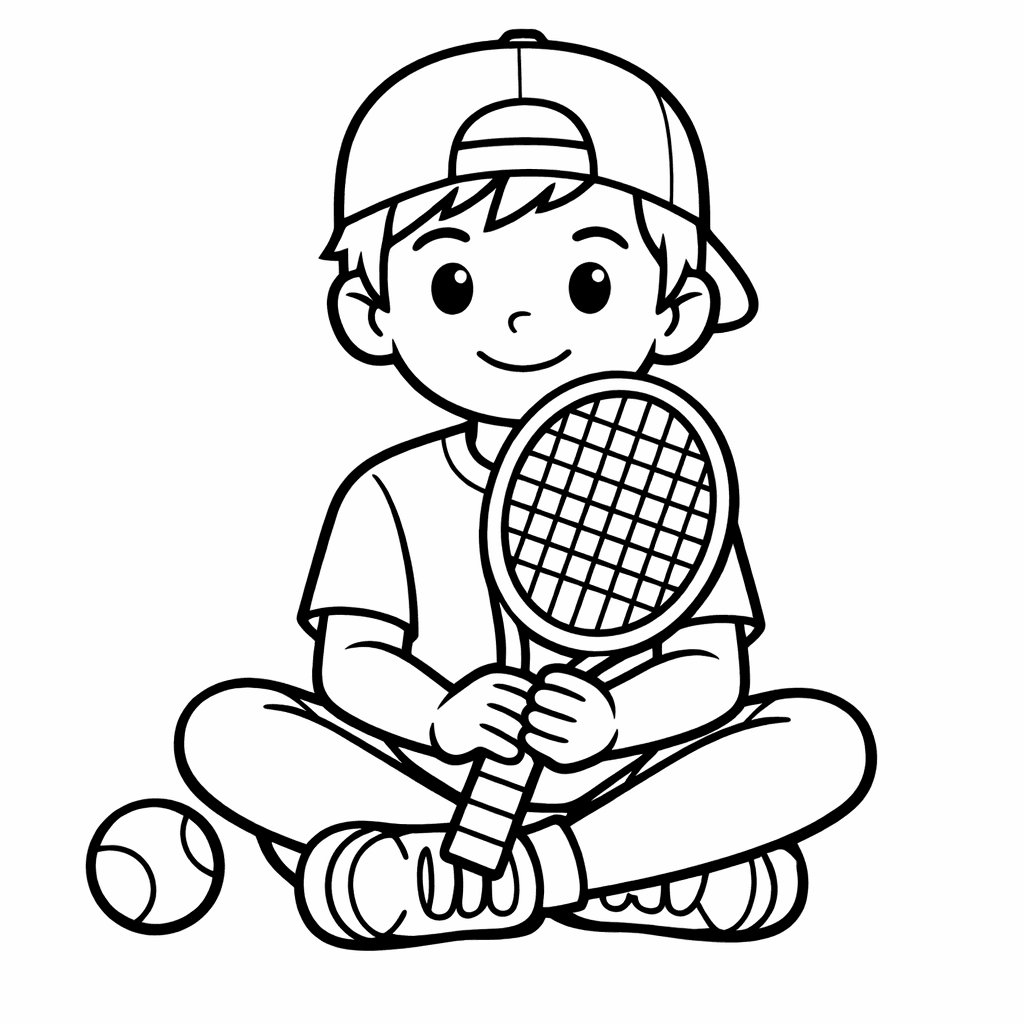 Tennis Coloring Page — Tennis Court