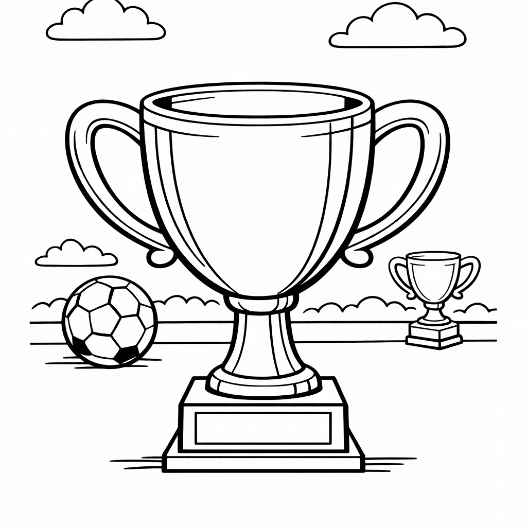 Free printable coloring page: Trophy Standing, for ages 7-12