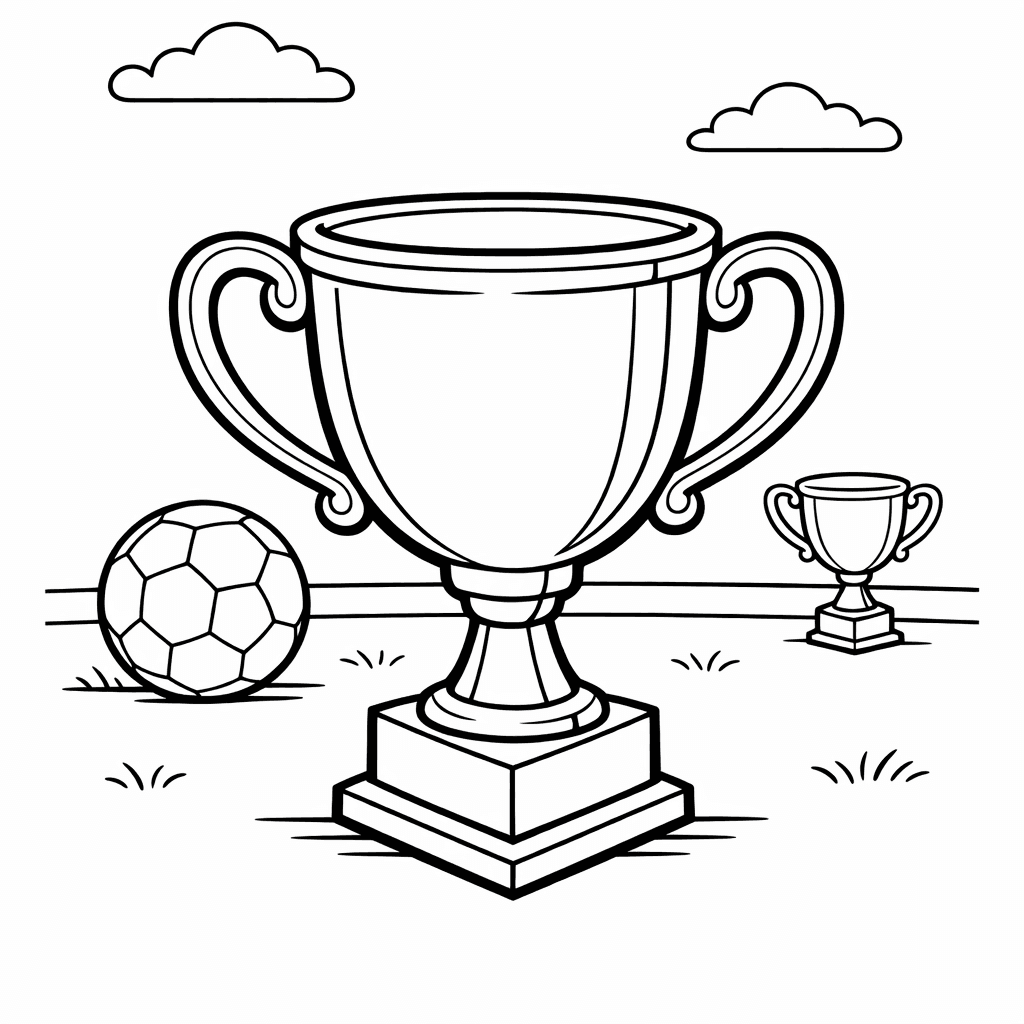 Free printable coloring page: Gold Trophy, for ages 3-6