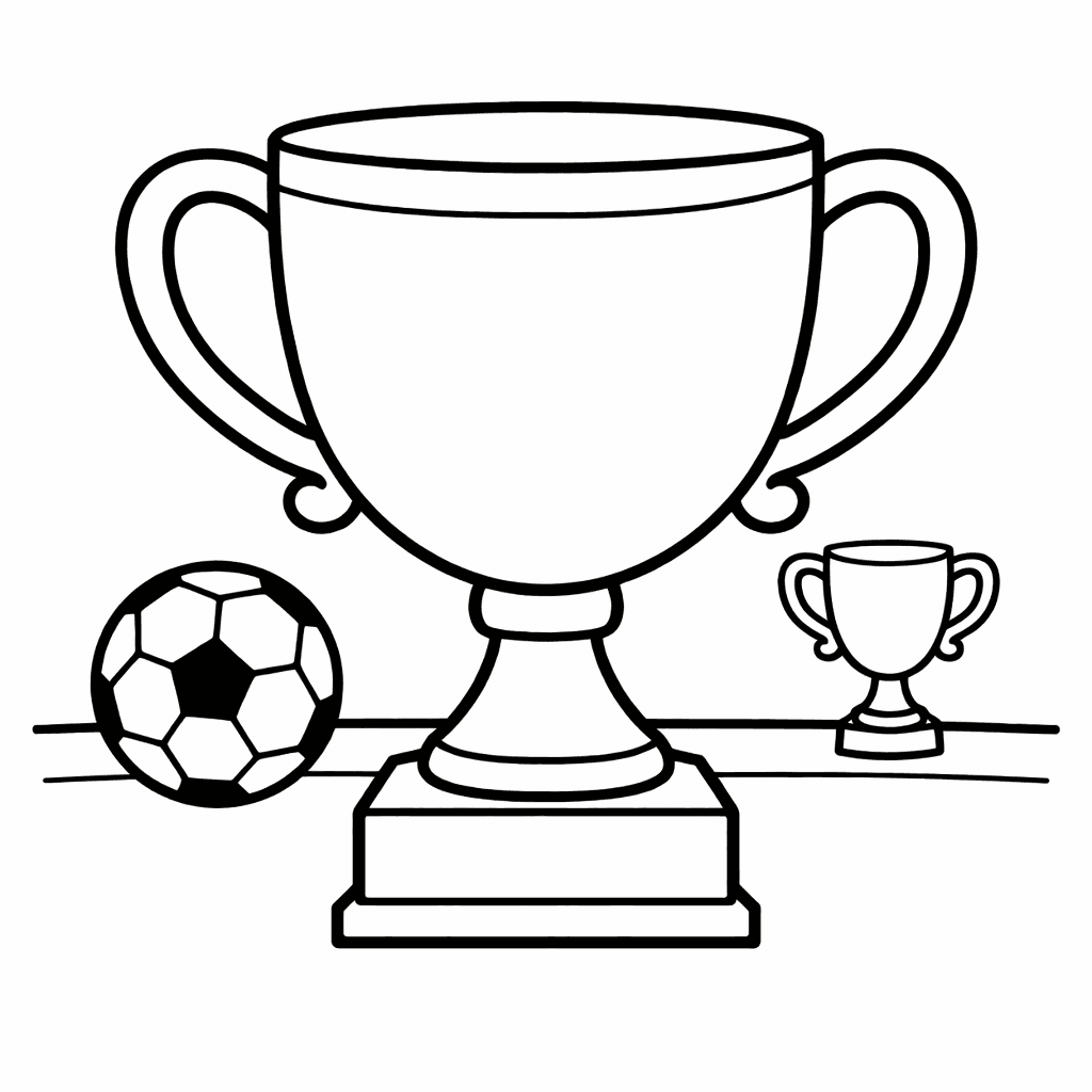 Free printable coloring page: Trophy And Stars, for ages 3-6