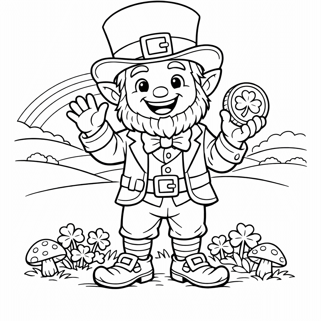 Free printable coloring page: Object Only: Two Or Three Leprechauns Side By…, for ages 7-12