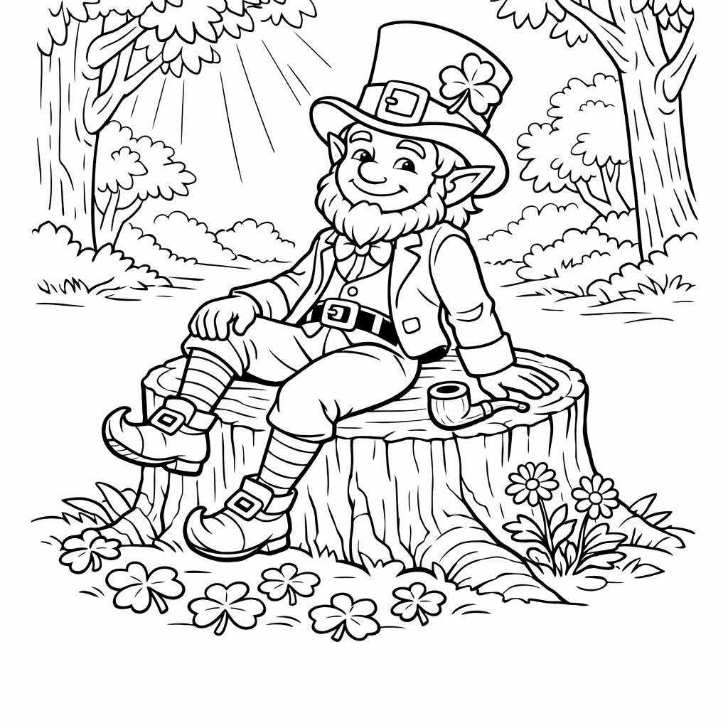 Free printable coloring page: Object Only: Two Or Three Leprechauns Side By…, for ages 7-12