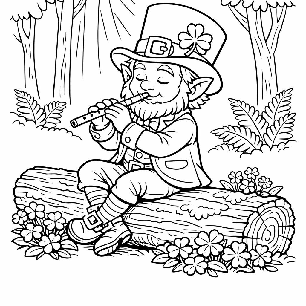 Free printable coloring page: Leprechaun And Rainbow, for ages 7-12