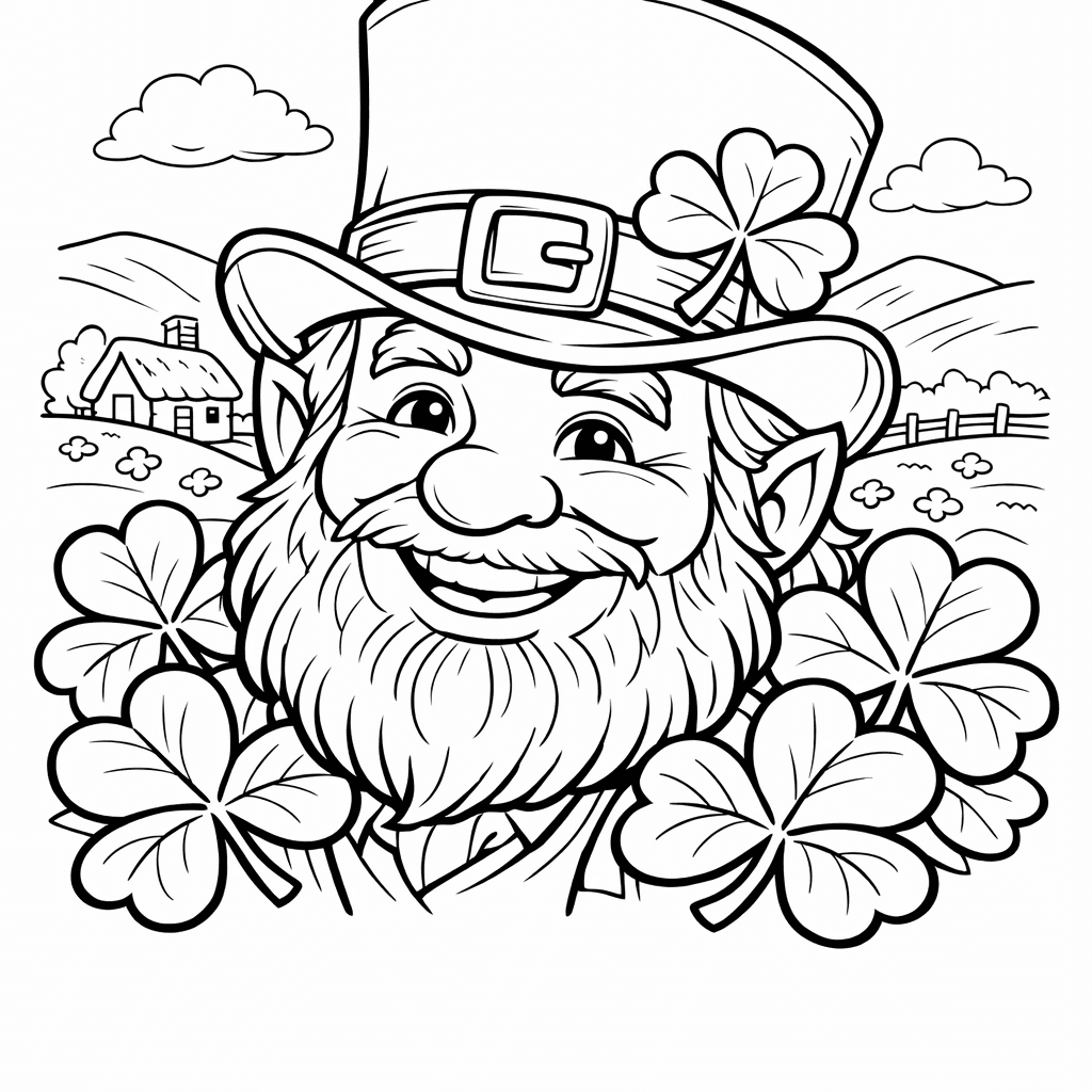 Free printable coloring page: Leprechaun And Coin, for ages 7-12