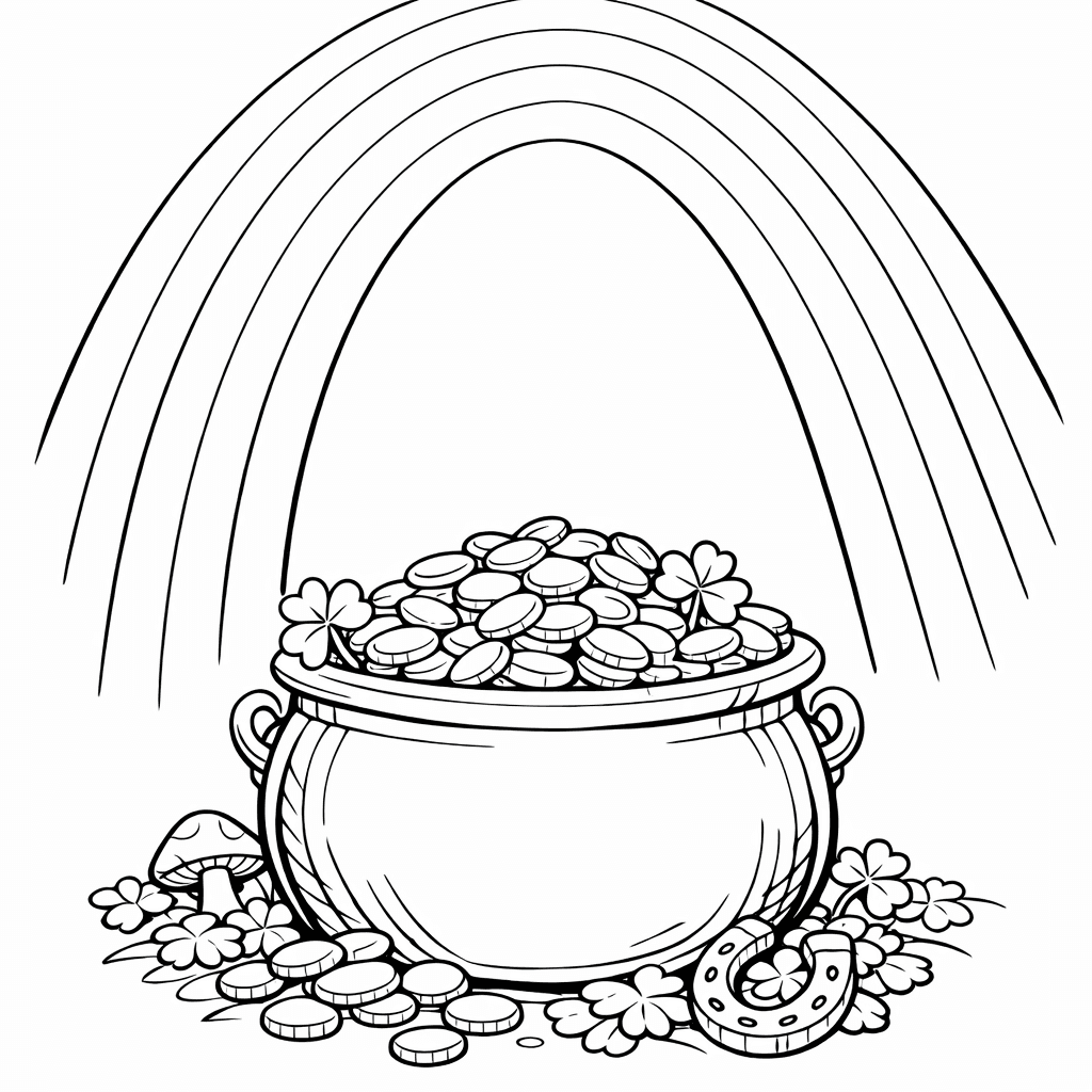 Free printable coloring page: Rainbow Simple, for ages 7-12