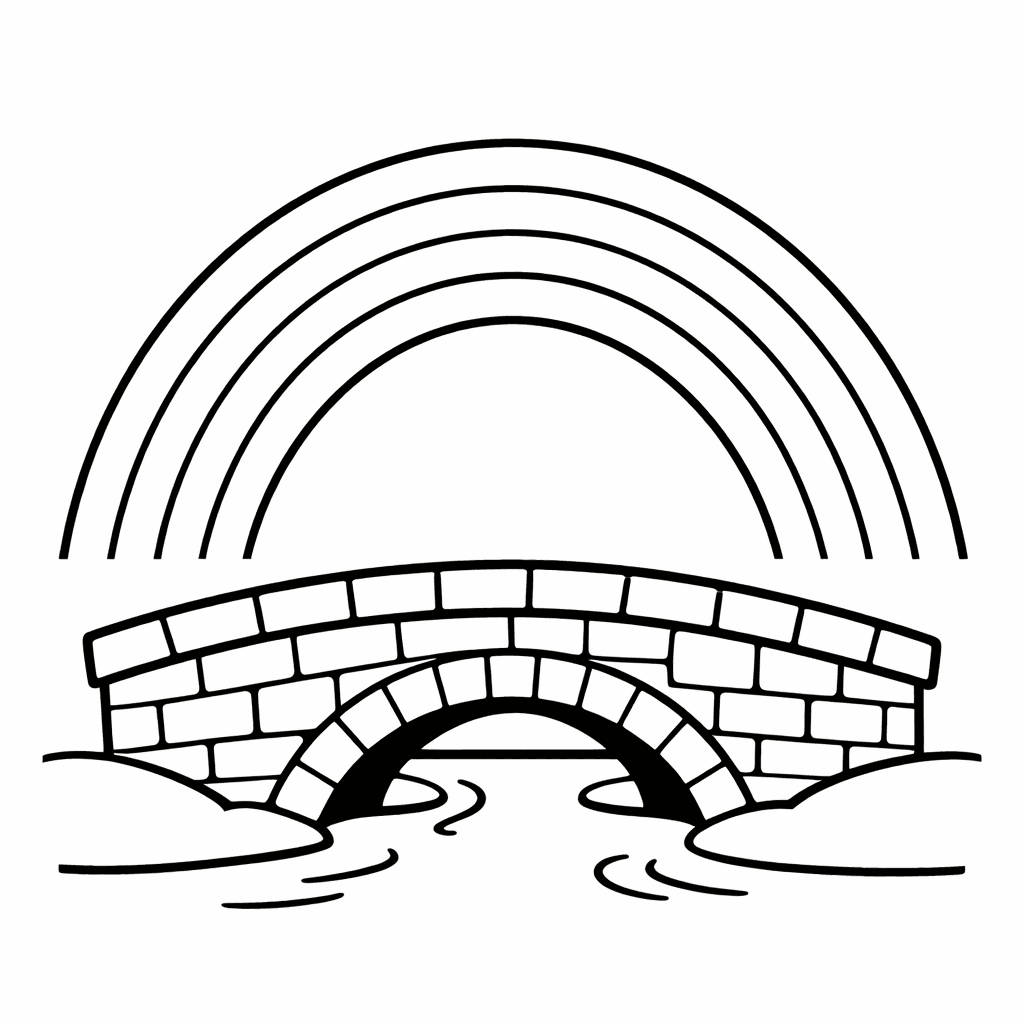 Free printable coloring page: Object Only: Two Or Three Rainbows Side By…, for ages 3-6