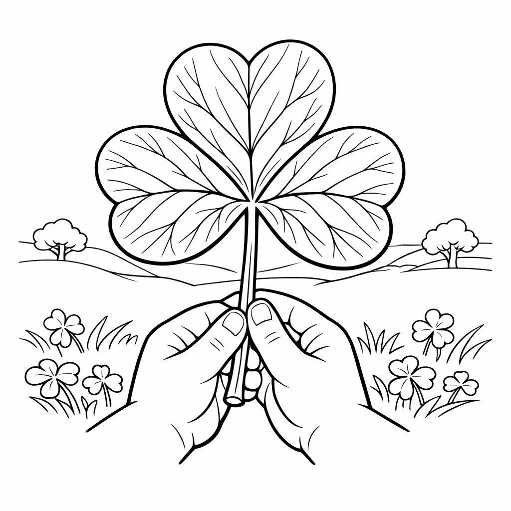 Free printable coloring page: Shamrock Simple, for ages 7-12