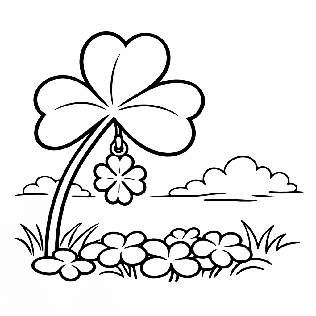 Free printable coloring page: Object Only: Two Or Three Shamrocks Side By…, for ages 3-6