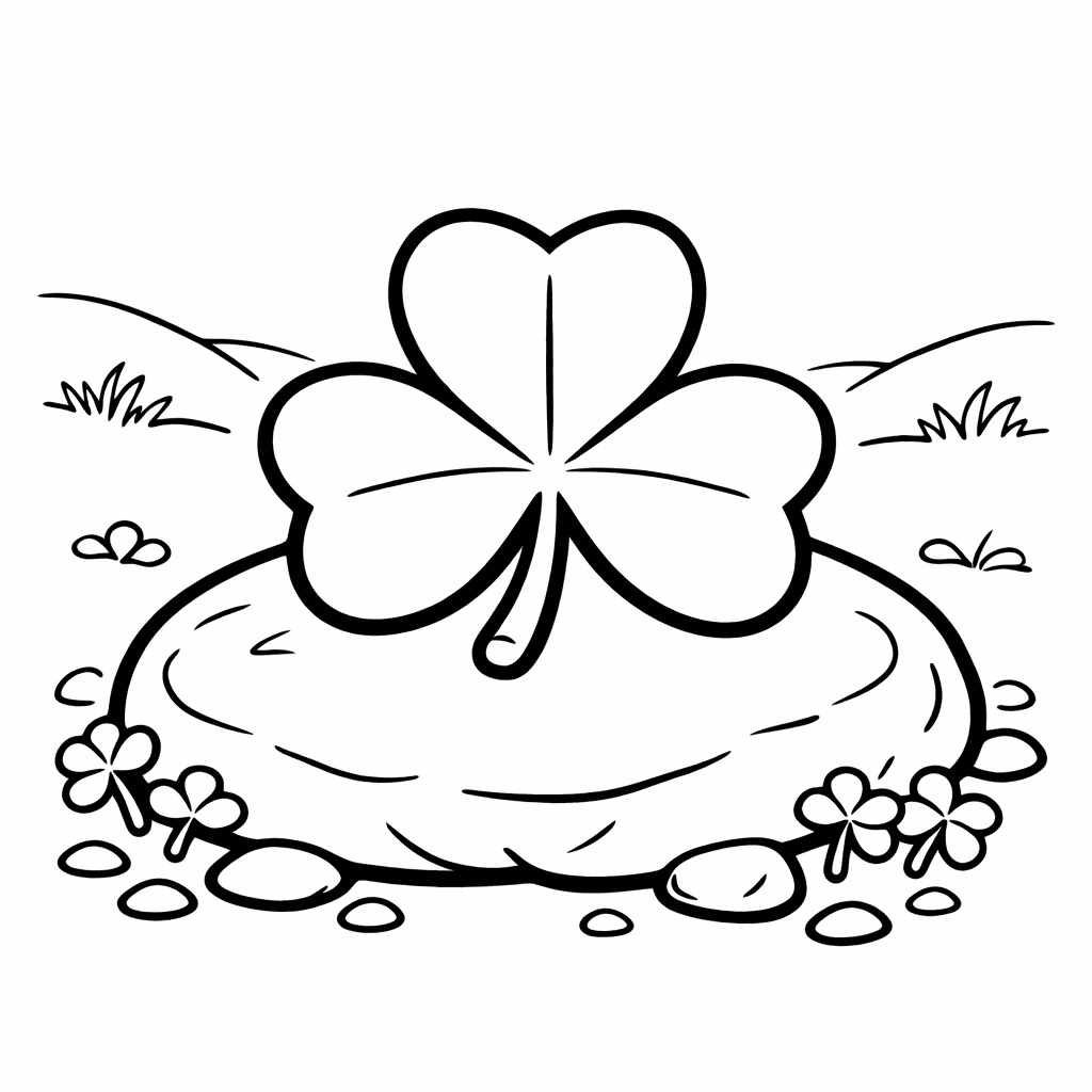 Free printable coloring page: Shamrock And Luck, for ages 3-6