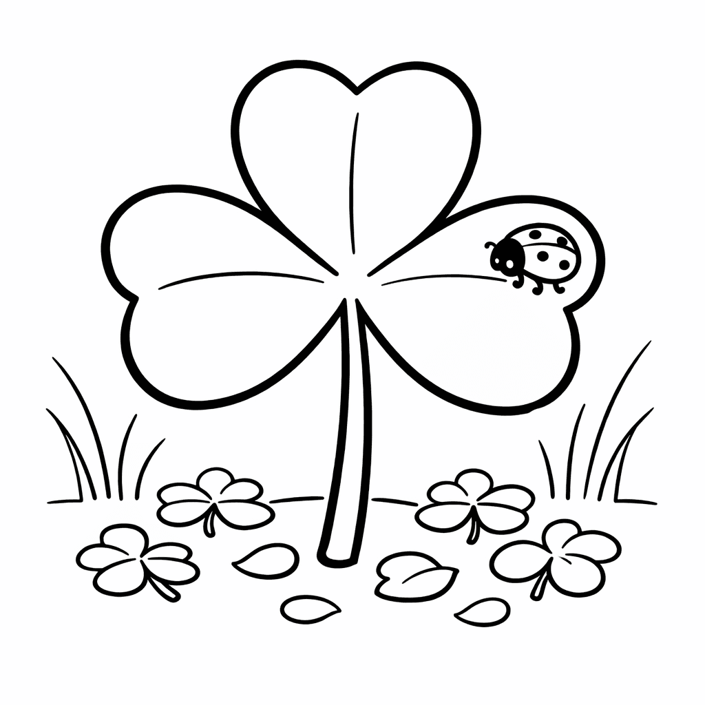 Free printable coloring page: Shamrock Cluster, for ages 3-6
