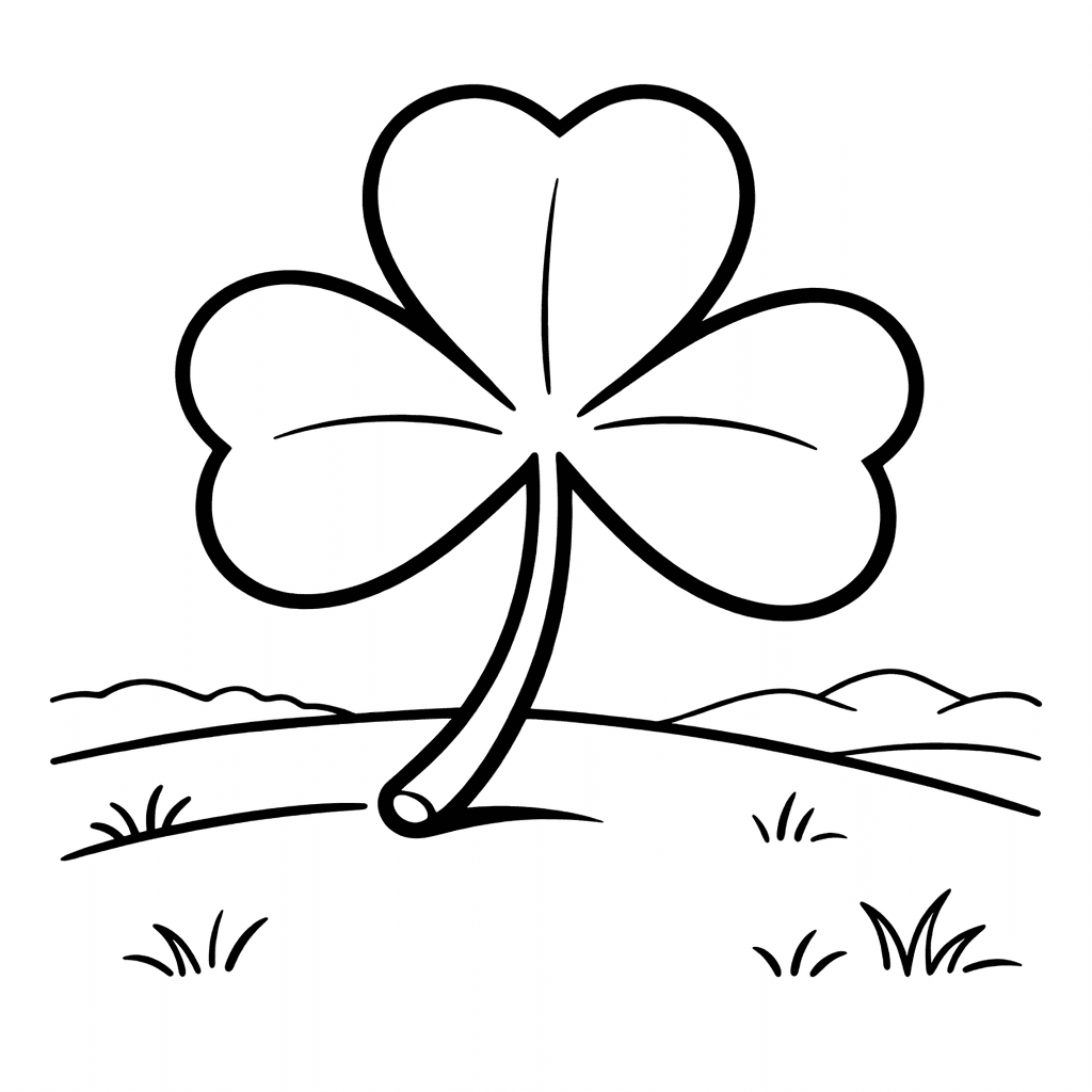 Free printable coloring page: Shamrock Cluster, for ages 3-6