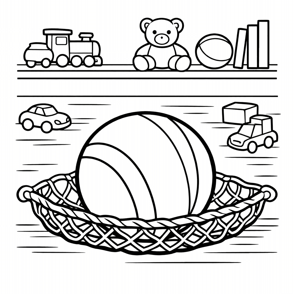Free printable coloring page: Beach Ball, for ages 3-6