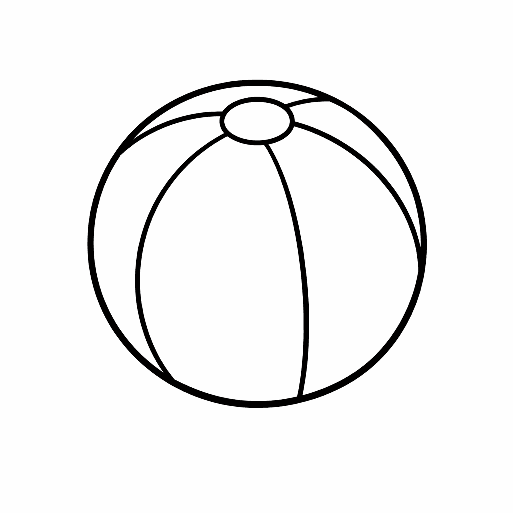 Free printable coloring page: Ball And Stripes, for ages 3-6