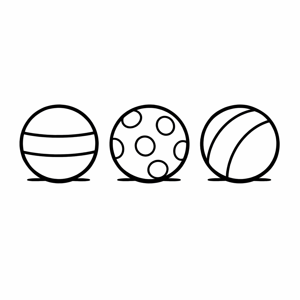 Free printable coloring page: Ball Stack, for ages 3-6