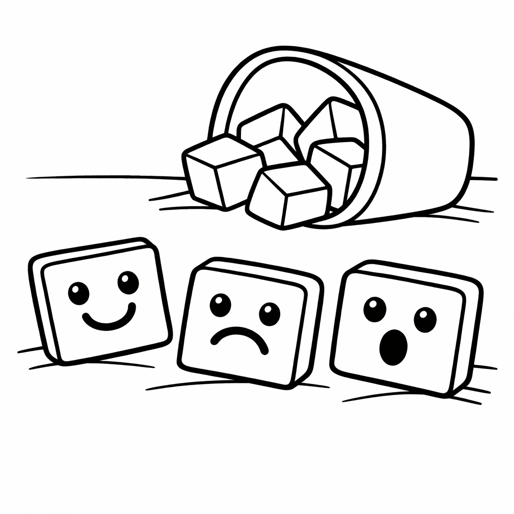 Blocks Coloring Page — Object Only: Two Or Three Blockss Side By…