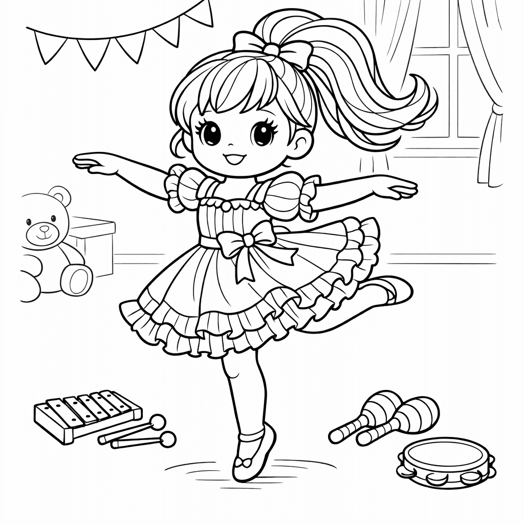 Free printable coloring page: Doll Face, for ages 7-12